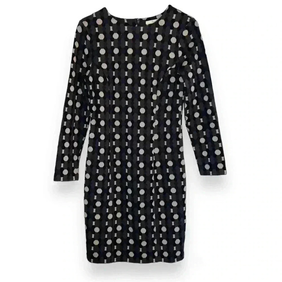 Boden Dresses & Skirts - Boden Priscilla Jacquard Dress US 6 Geometric Gray Navy Taupe Black